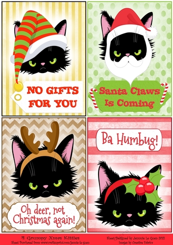 4 Grumpy Xmas Kitties