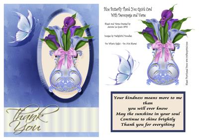 Blue Butterfly Thank You