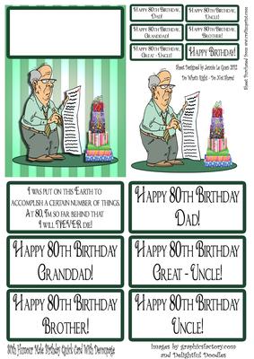 Male Relative 80th Birthday with a Touch of Humor