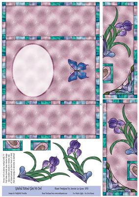 Gatefold Stained Glass Iris Card