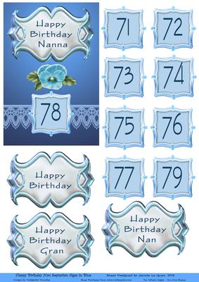 Happy Birthday Nan Septarian Ages in Blue
