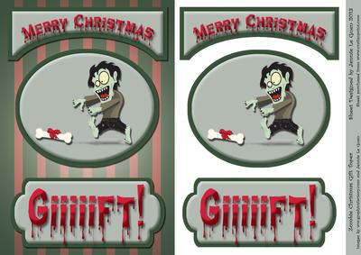 Zombie Christmas Gift Topper
