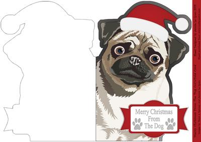 Merry Christmas from the Pug Cut'n'fold Card