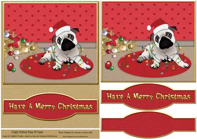 Naughty Christmas Puppy A5 Topper