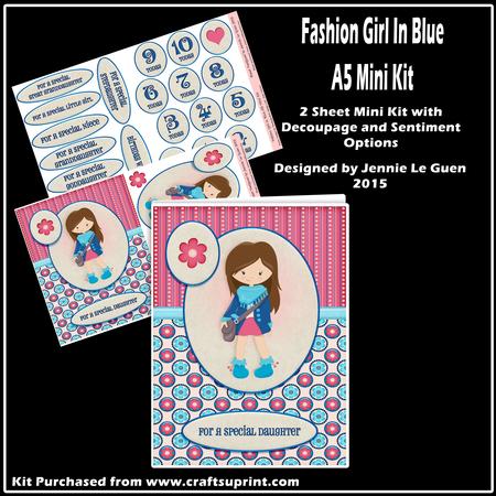 Fashion Girl in Blue A5 Mini Kit
