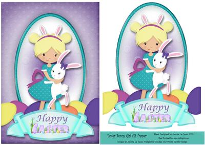 Easter Bunny Girl A5 Topper