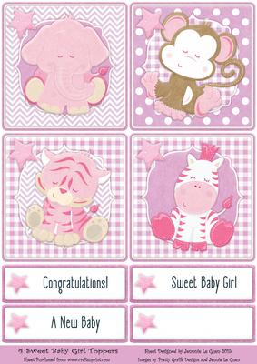 4 Sweet Baby Girl Toppers