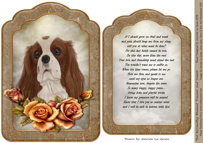 Pet Sympathy A5 Topper and Insert with Verse