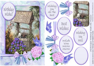 Hydrangea Wishing Well A5 Topper