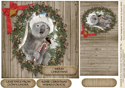 Greetings from Downunder 7x7 Christmas Topper and Gift Tag