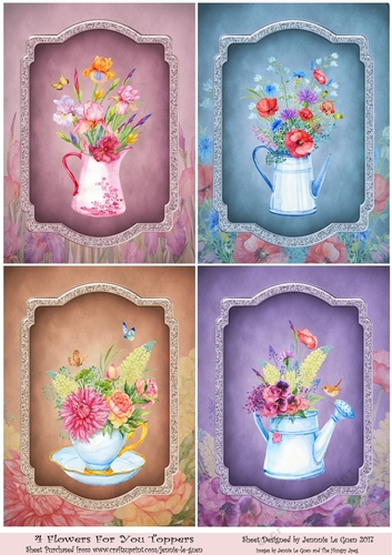 Flowers for You - 4 Toppers