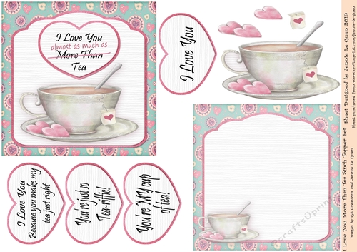 I Love You More Than Tea 5inch Topper and Insert