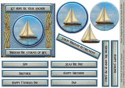 Sail Away 5 inch Card Topper