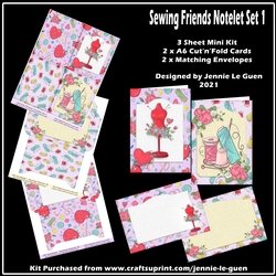 Sewing Friends Notelet Set 1