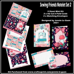 Sewing Friends Notelet Set 2