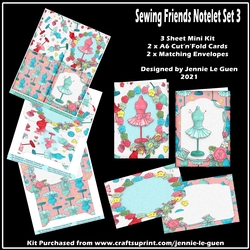 Sewing Friends Notelet Set 3