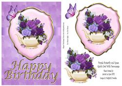 Purple Butterfly and Roses