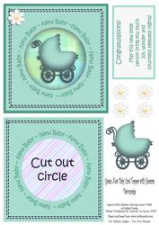 Square Reverse Decoupage/ Aperture New Baby Card 2
