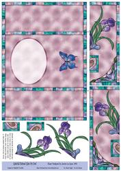 Gatefold Stained Glass Iris Card