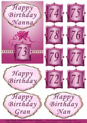 Happy Birthday Nan with Septarian Ages in Burgunday