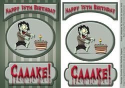 Teenage Zombie 15th Birthday Topper