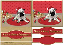 Naughty Christmas Puppy A5 Topper