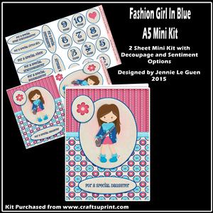 Fashion Girl in Blue A5 Mini Kit