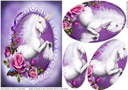 Purple Unicorn A5 Oval Pyramid Topper