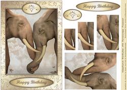 Elephant Birthday A5 Pyramage Topper