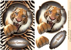 Tiger Birthday Grrreetings A5 Topper