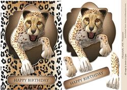 Cheetah A5 Birthday Topper