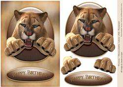 Puma (mountain Lion) A5 Birthday Topper