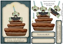 Zombie Cake Smash Humorous A5 Topper