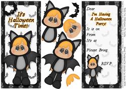 Batty for Halloween Dl Party Invite