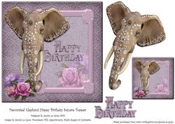 Elegant Decorated Elephant Birthday Topper