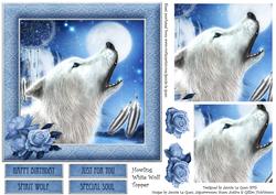 Howling White Wolf