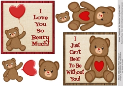 5 inch Valentine Bear Toppers