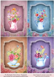 Flowers for You - 4 Toppers