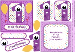 My Kids A Monster! 1st Birthday 5inch Topper and Insert