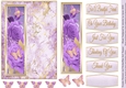 Purple Flowers and Butterflies 5x7 Topper