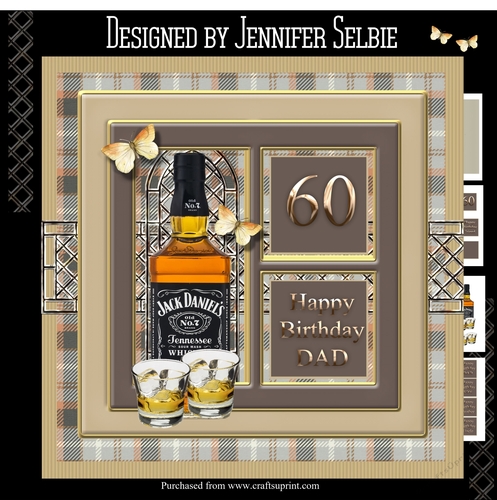 Male 60th Birthday with Whiskey Bottle