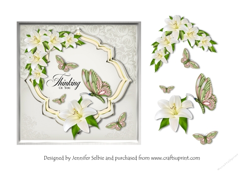 Butterflies and Lilies Sympathy Card