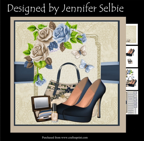 Bag, Makeup and Shoes with Butterflies