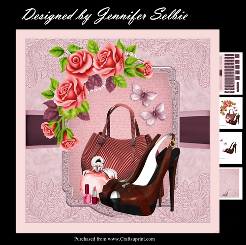 Deep Red Bag, Shoes and Butterflies