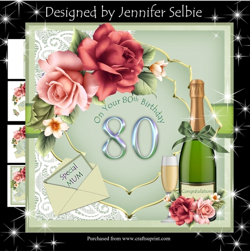 80th Birthday card Female