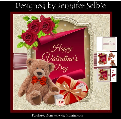Valentines Teddy Bear and Chocolates