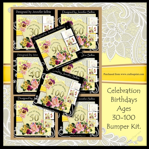 Bumper Birthday Ages 30-100 in Yellow