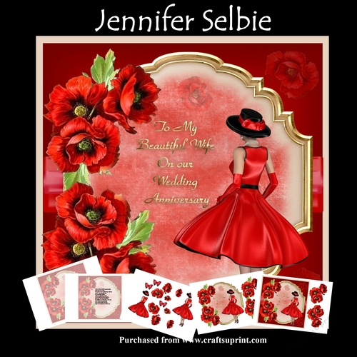 Anniversary Card - Lady in Red