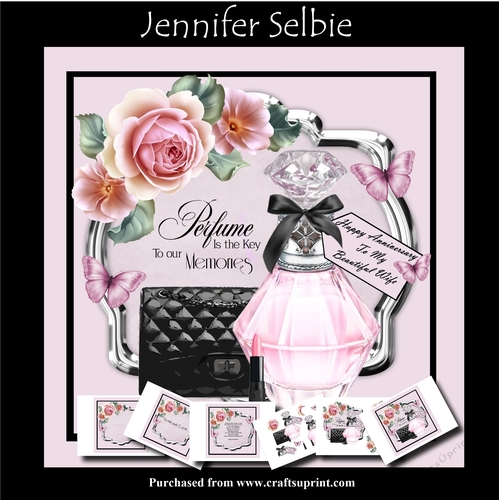 Anniversary Pink Perfume bottle and bag