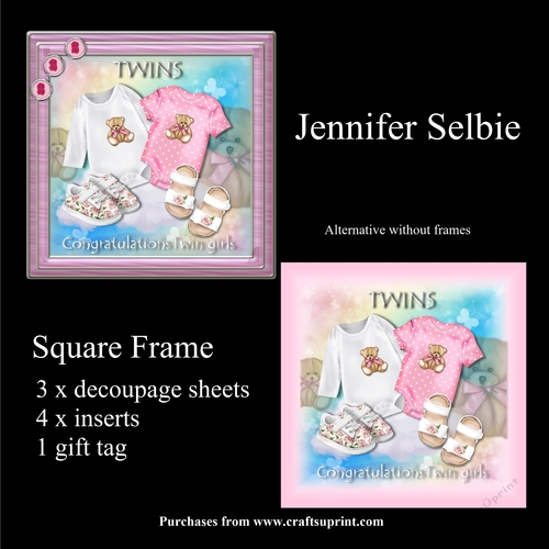 Twin Girls in square frame - Request